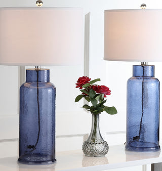 Safavieh Bottle Glass LIT4157C Blue Lamp Room Scene On Feature