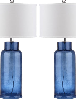 Safavieh Bottle Glass LIT4157C Blue Lamp Main On