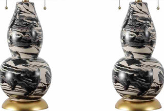Safavieh Color Swirls LIT4159B Black / White Lamp Main Off