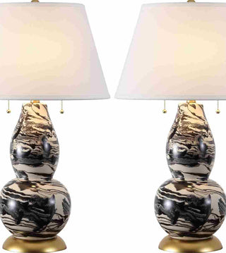 Safavieh Color Swirls LIT4159B Black / White Lamp Main On