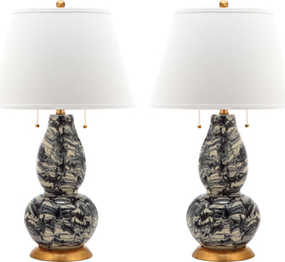 Safavieh Color Swirls LIT4159B Black / White Lamp Main On