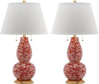 Safavieh Color Swirls LIT4159F Orange / White Lamp Main On