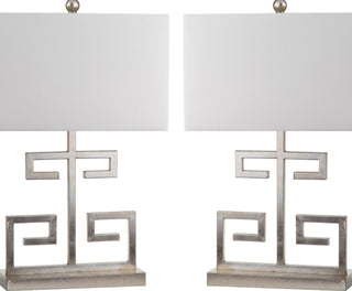 Safavieh Greek Key LIT4160B Chrome Lamp Main On