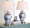 Safavieh Shanghai Ginger Jar LIT4173A Blue / White Lamp Room Scene On Feature