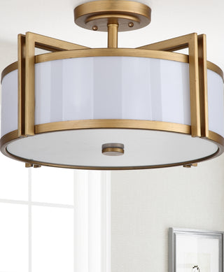 Safavieh Orb Drum LIT4186A Gold Lamp Room Scene Off Feature