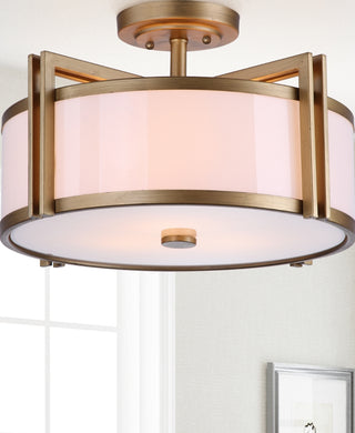 Safavieh Orb Drum LIT4186A Gold Lamp Room Scene On Feature