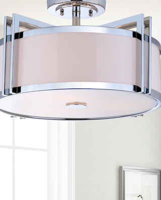 Safavieh Orb Drum LIT4186B Chrome Lamp Room Scene On Feature