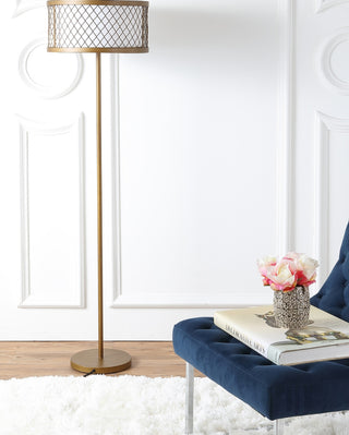 Safavieh Evie Mesh LIT4199A Gold Lamp Room Scene Off Feature