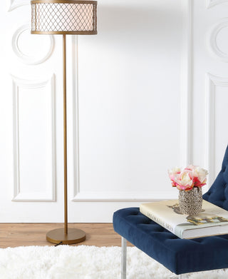 Safavieh Evie Mesh LIT4199A Gold Lamp Room Scene On Feature