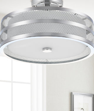 Safavieh Greta Veil LIT4230B Chrome Lamp Room Scene Off Feature