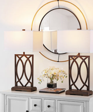 Safavieh Jago LIT4274A Antique Brown Lamp Room Scene On Feature
