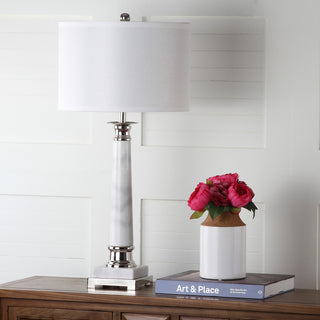 Safavieh Colleen LIT4277A White Marble Lamp Room Scene Off Feature