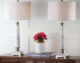 Safavieh Colleen LIT4277A White Marble Lamp Room Scene On Feature