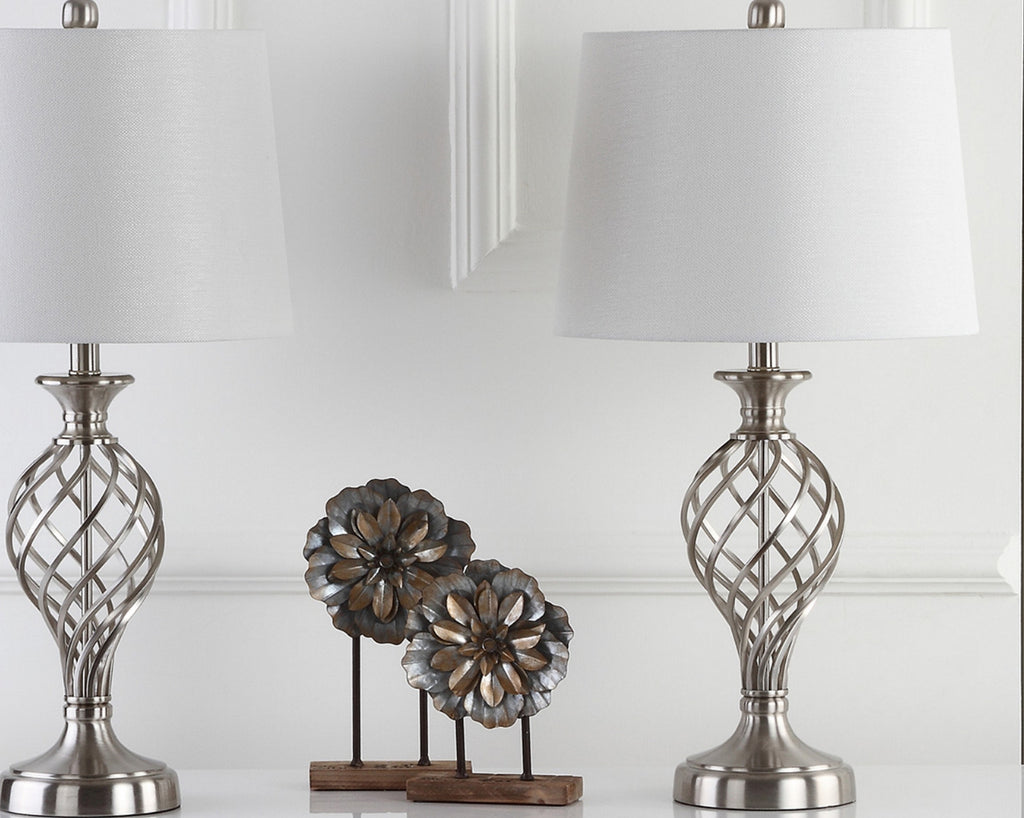 Safavieh Lattice Urn LIT4316A Nickle Lamp main image