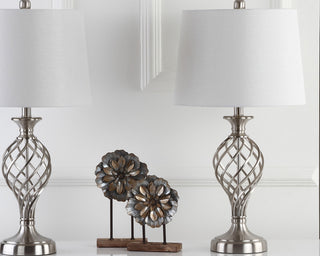 Safavieh Lattice Urn LIT4316A Nickle Lamp main image