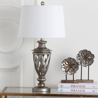 Safavieh Byron LIT4322A Antique Silver Lamp Room Scene Off Feature