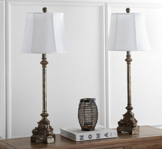 Safavieh Rimini LIT4324A Antique Silver Lamp Room Scene Off Feature