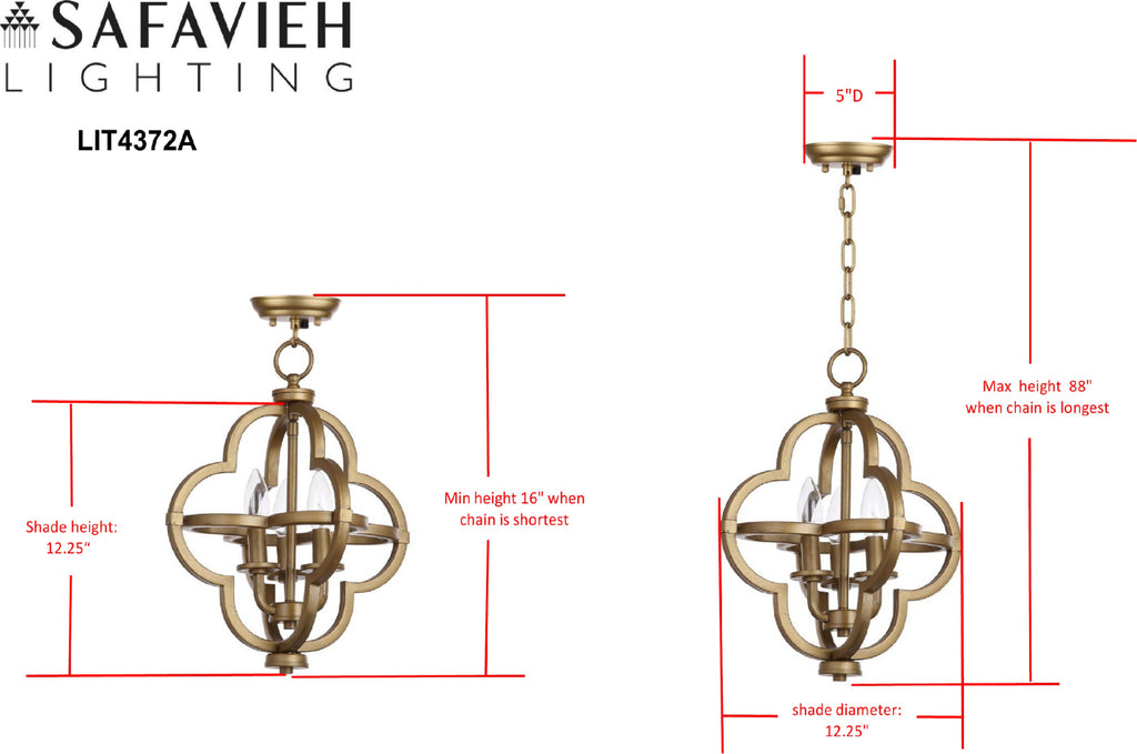 Safavieh Millard Orb LIT4372A Brass Lamp main image