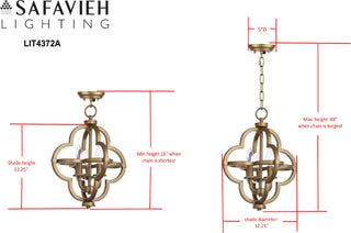 Safavieh Millard Orb LIT4372A Brass Lamp main image
