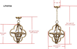 Safavieh Millard Orb LIT4372A Brass Lamp Main On
