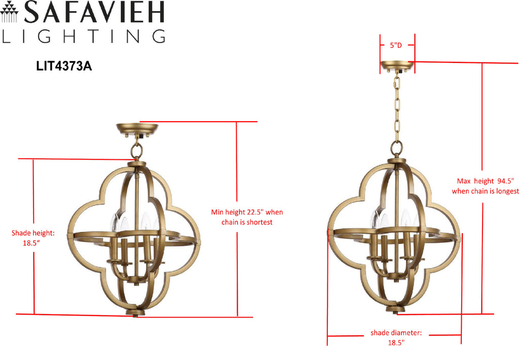 Safavieh Millard Orb LIT4373A Brass Lamp main image