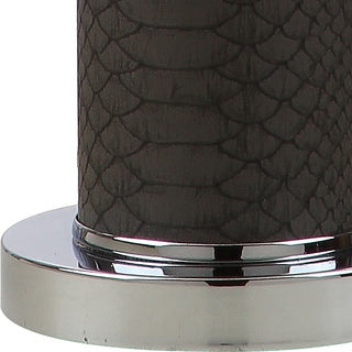 Safavieh Ollie LIT4404E Grey Faux Snakeskin Lamp Main On