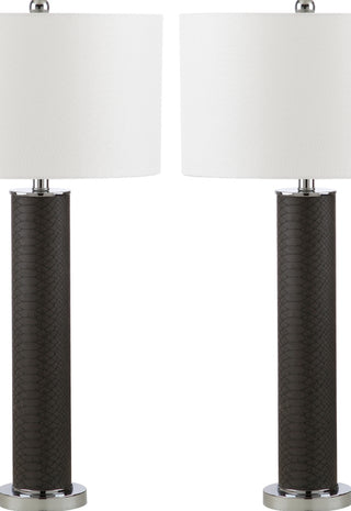 Safavieh Ollie LIT4404E Grey Faux Snakeskin Lamp Main On
