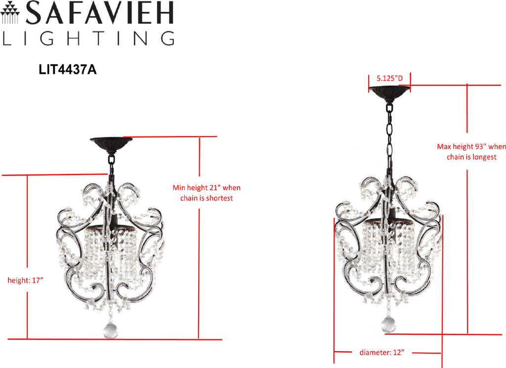 Safavieh Luna LIT4437A Clear / Brown Lamp main image