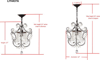 Safavieh Luna LIT4437A Clear / Brown Lamp Main On