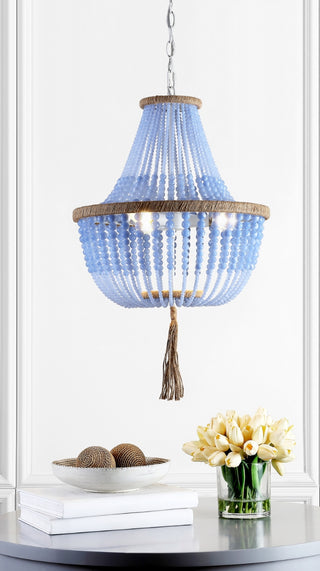 Safavieh Lush Kristi Beads LIT4477A Blue Lamp Room Scene On Feature