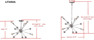 Safavieh Matrix Sputnik LIT4494A Chrome Lamp Main On