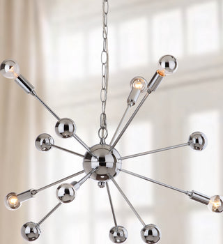 Safavieh Matrix Sputnik LIT4494A Chrome Lamp Room Scene On Feature