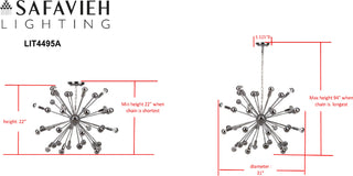 Safavieh Starburst Sputnik LIT4495A Chrome Lamp main image