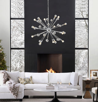 Safavieh Starburst Sputnik LIT4495A Chrome Lamp Room Scene On Feature