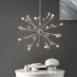 Safavieh Starburst Sputnik LIT4495A Chrome Lamp Room Scene On Feature
