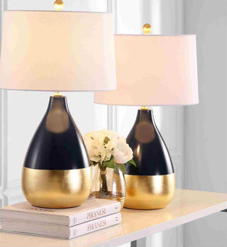 Safavieh Kingship LIT4502A Navy / Gold Lamp Room Scene On Feature
