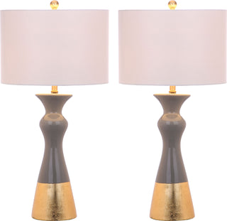 Safavieh Iris LIT4513A Grey / Gold Lamp Main On