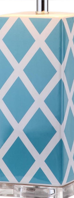 Safavieh Garden Lattice LITS4134B Light Blue Lamp Main On