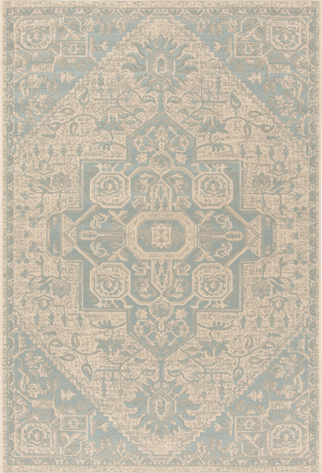 Safavieh Linden LND138K Aqua/Cream Area Rug main image