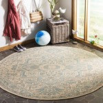 Safavieh Linden LND138K Aqua/Cream Area Rug Room Scene Feature