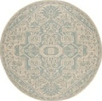 Safavieh Linden LND138K Aqua/Cream Area Rug Round