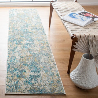 Safavieh Madison MAD453K Teal / Gold Area Rug Room Scene Feature