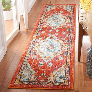 Safavieh Madison MAD484P Orange / Light Blue Area Rug Room Scene Feature