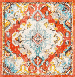 Safavieh Madison MAD484P Orange / Light Blue Area Rug Square