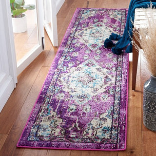 Safavieh Madison MAD484V Lavender / Light Blue Area Rug Room Scene Feature