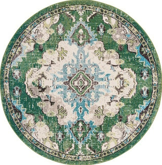 Safavieh Madison MAD484Y Green / Light Blue Area Rug Round