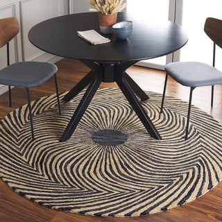 Safavieh Metro MET358Z Black / Gold Area Rug Room Scene Feature