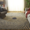Safavieh Metro MET358Z Black / Gold Area Rug Room Scene Feature