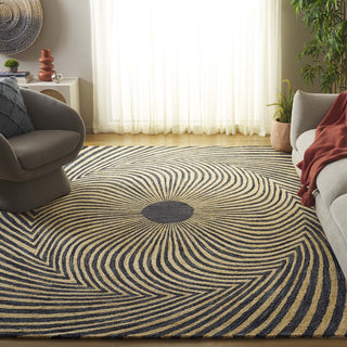 Safavieh Metro MET358Z Black / Gold Area Rug Room Scene Feature
