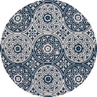 Safavieh Metro MET377M Blue / Ivory Area Rug Round